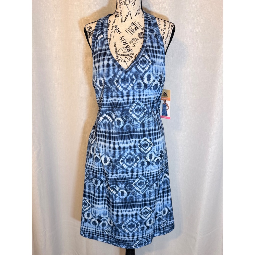 ZeroXposur Womens Active Dress Blue Tie Dye UPF 30+ Racerback XXL NWT
